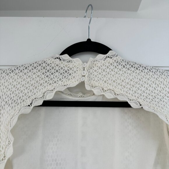 NWT Reiss Aspen Heavy Lace Midi Dress Sz 8 in White Bell Sleeves Cut-out Back - Picture 12 of 12